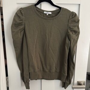 Rebecca Minkoff Olive Green Puff Sleeve Sweatshirt